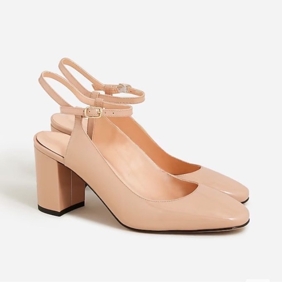 J. Crew Shoes - J.Crew Maisie ankle-strap heels in patent leather nude size 7.5